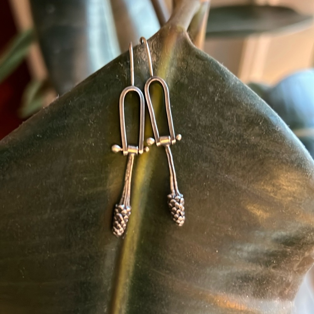 April Ottey Sterling Silver Hinged Sumac Bud Earrings